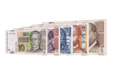 a300　クロアチア 旧紙幣 クーナ 外国紙幣 非現行紙幣 　590クーナ レア co56fn-